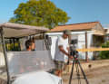 With director Julien Bru at work.