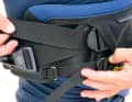 The harness is well secured with fastening straps.