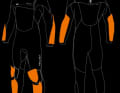 The stress zones in particular, which cannot be protected by an impact waistcoat, are reinforced