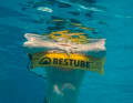 The inflatable Restube buoy is designed to save you from drowning in an emergency