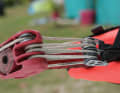 Severne uses a block with four rollers for low trim forces, for which a suitable extension is useful.