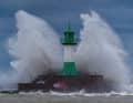 Full broadside - the storm also raged in Sassnitz on the island of Rügen.