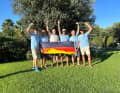 Flying the flag - the Sailing Team Germany, smart in a blue T-shirt.