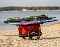 The long drawbar makes it possible to transport boards.