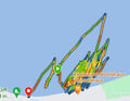 The route travelled is tracked precisely