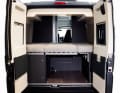 The bed can be extended by the length of the rear doors
