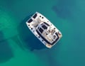 The deckhouse and bimini offer plenty of space for solar panels.