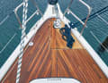 Straight thing: The large cleats are not retractable and are fitted with a chafe guard. The anchor locker also accommodates fenders