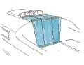 Sliding nets: In order to close the companionway of our yacht against mosquitoes, we use the following system: Three crossbars are sewn into seams in a piece of fabric that is usually used for mosquito nets, so that the distance from bar 1 to bar 2 corresponds approximately to the length of the sliding hatch and the distance from bar 2 to bar 3 corresponds approximately to the height of the plug-in bulkhead. The advantage of this design is that it can be easily adapted to different opening states of the sliding hatch. The net is simply rolled up for storage.  Jakob Gyarmati, by e-mail