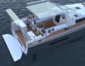 The cockpit is well protected, the permanently installed bimini merges into a dodger, which protects the owner and his guests with windscreens made of curved glass. All lines are routed to the helm station. The focus during development was on easy handling under sail.