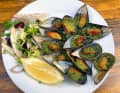Moules gratinées, mussels au gratin, are a typical delicacy of the region. They are on the menu almost everywhere