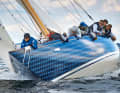 All vintage: The crew of the "Jenetta" try out the streamlined weight trim that was common in the past