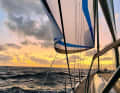 Sunsets also appeared on the horizon during the crossing
