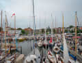 La flotte des participants dans le port communal de Laboe