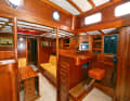 The interior shows traditional boatbuilding at its finest. The Scandinavian can do no better
