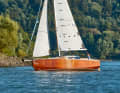 At 40 square metres, the 7.80 metre long boat carries quite a lot of sail area on the wind