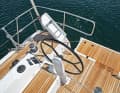 The folding helmsman's seats are an extra, as are the aft sheet winches