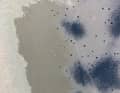 The antifouling was removed here with solvent, revealing suspicious spots