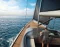 The helmsmen steer the 520-tonne vessel from two steering positions with a sofa lounge