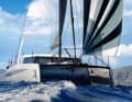 The rig, stem and hull structure are made of carbon fibre. This ensures low weight and high strength. The railing is significantly higher than usual, just one of numerous safety features