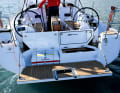 Storage compartments at the stern keep things tidy. The bathing platform is only available as an optional extra