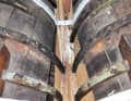 The water has done its work on the antique yacht over the years