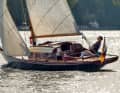 Owner Lutz Müller at the tiller. It was a long journey before he was able to take it in hand for the first time