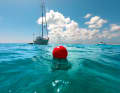 The anchor buoy helps to estimate the swinging circle. In addition, a stuck anchor can be broken out on the trip line