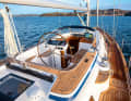 Sheets aft, halyards on the mast. The modern centre cockpit yacht is based on the simplest possible operation and furling sails