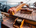 The tiller steering of the traditional Ewers sometimes requires a strong hand