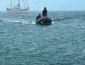 Snowfall doesn't stop the crew from going ashore