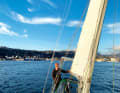 Hartley on his "Songbird", a Vancouver 27. An American TV station recently compared the 25-year-old to a modern-day Jack Sparrow