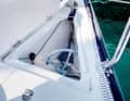 Anchor use is restricted. The chain cannot simply be run over a bow roller; a platform would be needed for a winch