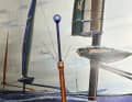 La visione artistica di Robbert Das si estendeva tanto al futuro quanto al passato. Già nel 1982, disegnava yacht da regata foiling con vele rigide ad ala.