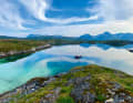 High in the north: In the unspoilt nature of Vesterålen, the "Moby Dick" is moored at a buoy belonging to the Royal Norwegian Boat Association