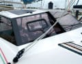 The robust doghouse protects against wind and weather and allows visibility in all directions