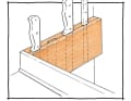 Safely stowed away: Sharp knives are stored in a flat compartment on the pantry bulkhead to save space. It also makes it harder to reach into the cutting edge when the ship pitches and rolls in rough seas | Drawing: YACHT/Jochen Peschke