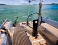 The wheel steering corresponds to a special request of the owner, the standard is the simple tiller