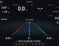 So-called highway display: When routing is active, the centre line marks the target course. How far the yacht is off course is displayed graphically. The margins can be set individually