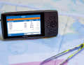The waypoints are compiled into a route in the correct order. The distances and courses between the route sections are also displayed in the route menu