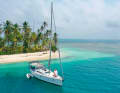 Anchoring on a palm beach: The Elan Impression "Pepper" is secured with a shore line on the island of Coco Banderos in the San Blas archipelago
