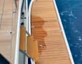 Large hatch. The hose dinghy can be stowed transversely in the lazarette in the stern