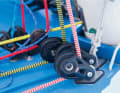 Blocks with combi bearings are also in good hands at the base of the mast