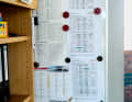 In the lock tower. Watch schedules hang on the door, ...