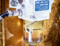 Filter with water separator and drain plug. The bowl has a centrifuge