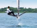 An unusual sight: Moths are sailed with some windward heeling, which increases the righting moment, among other things