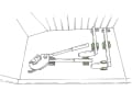 Practical wall bracket in the aft berth