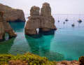 Anchoring off the rocks of Kleftiko in the south-west of Milos
