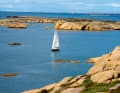 In calm weather, the proximity to the rocky coast completely loses its terror