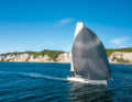 A chartered Pogo 12.50 sails off Møns Klint. Denmark is rich in beautiful destinations and easy to navigate